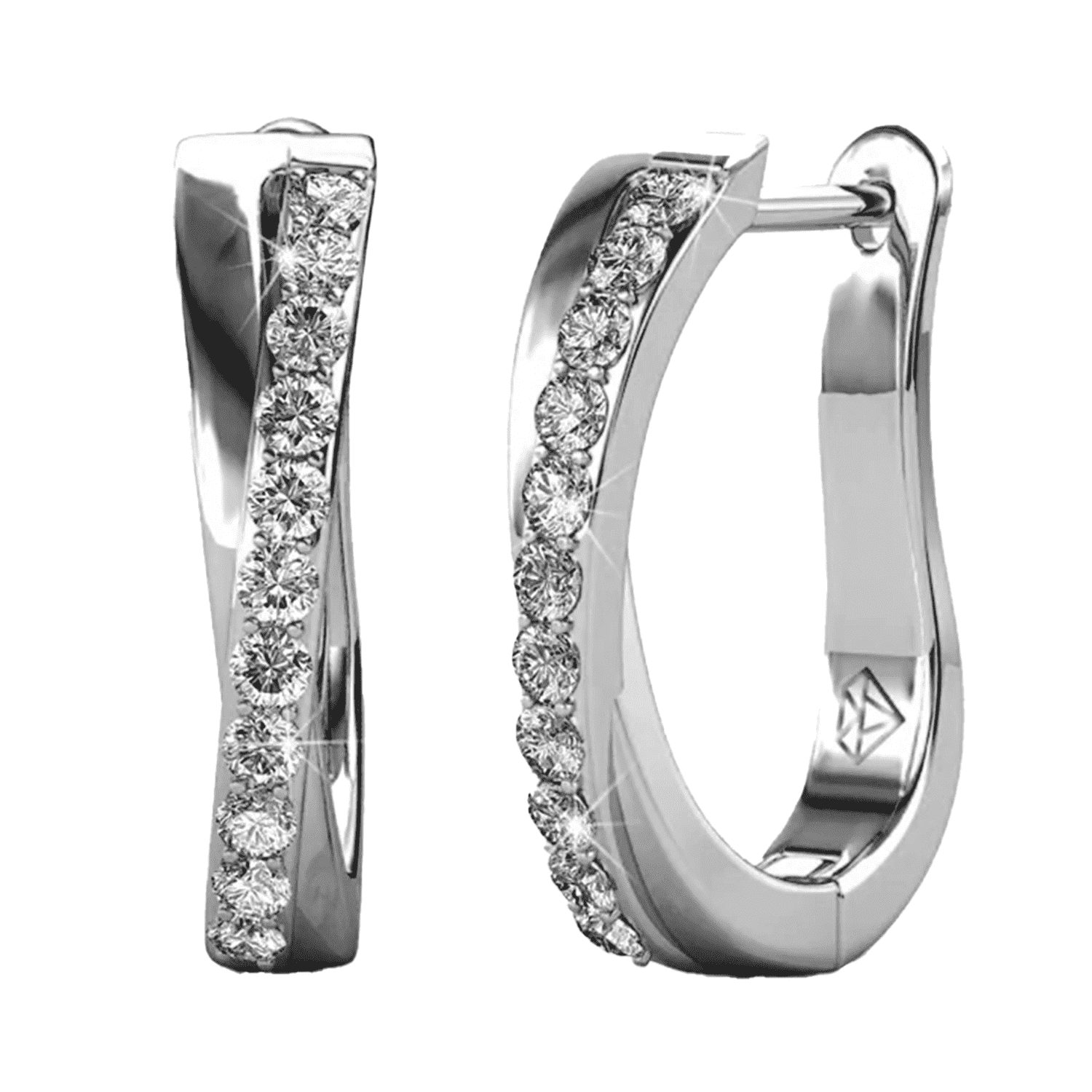 Giselle, Amaya, Rosalyn Hoops White Gold Plated Earrings for Women (3 Pair Set)