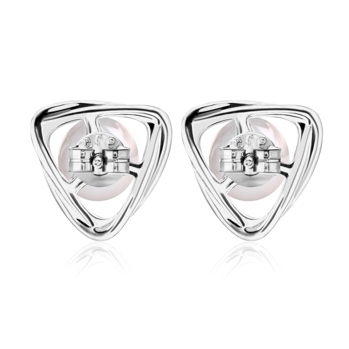 Winnie 18k White Gold Plated Pearl Stud Earrings — Fab Fav Sale