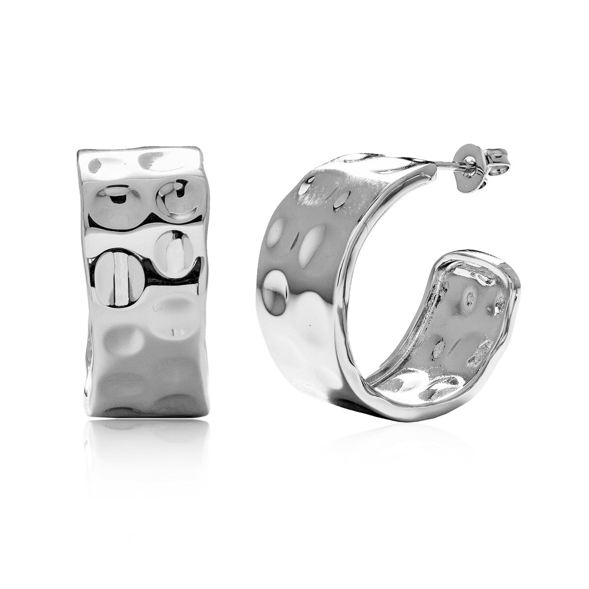 Letty 18k White Gold Plated 21mm Half Hoop Earrings
