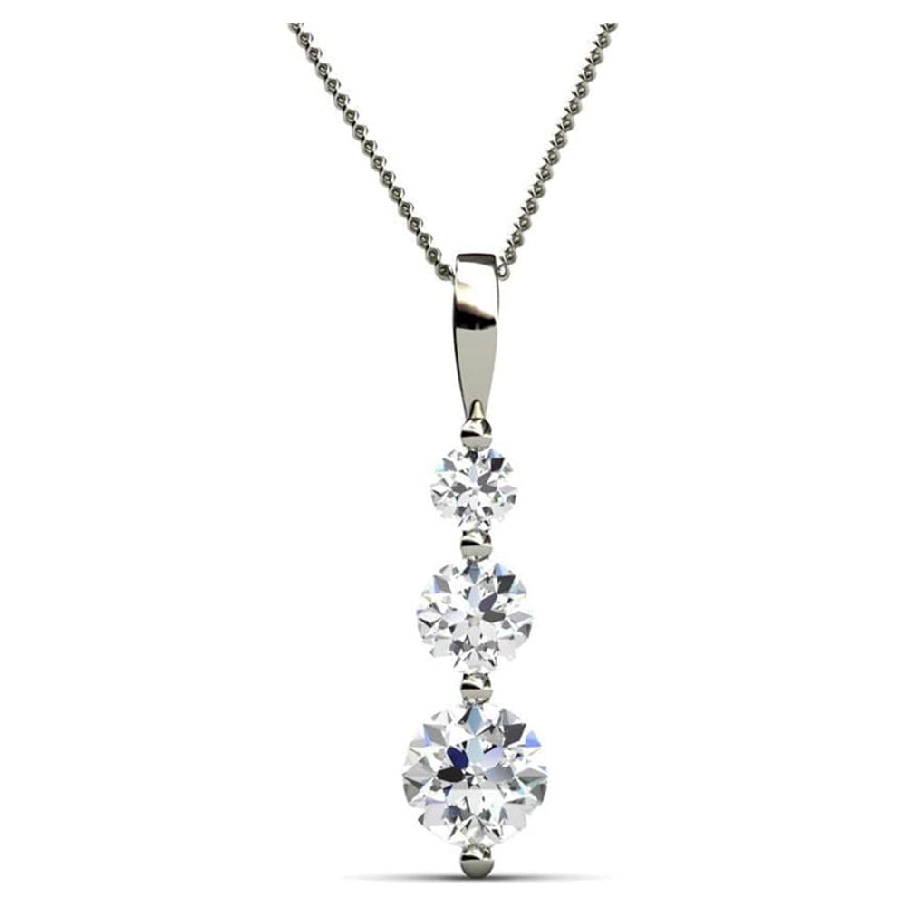 Delilah, Willow, Sloane 18k White Gold Plated Necklace for Women (3 Pair Set)