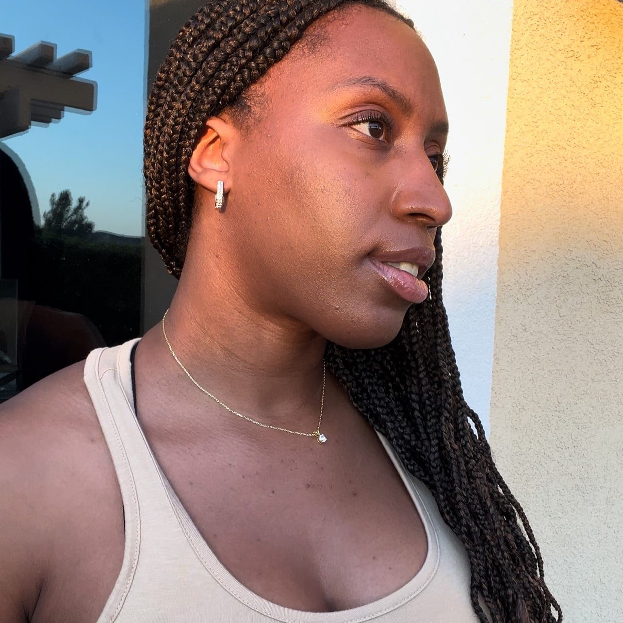 Faye 18k 白金镀金单石项链仿钻石水晶