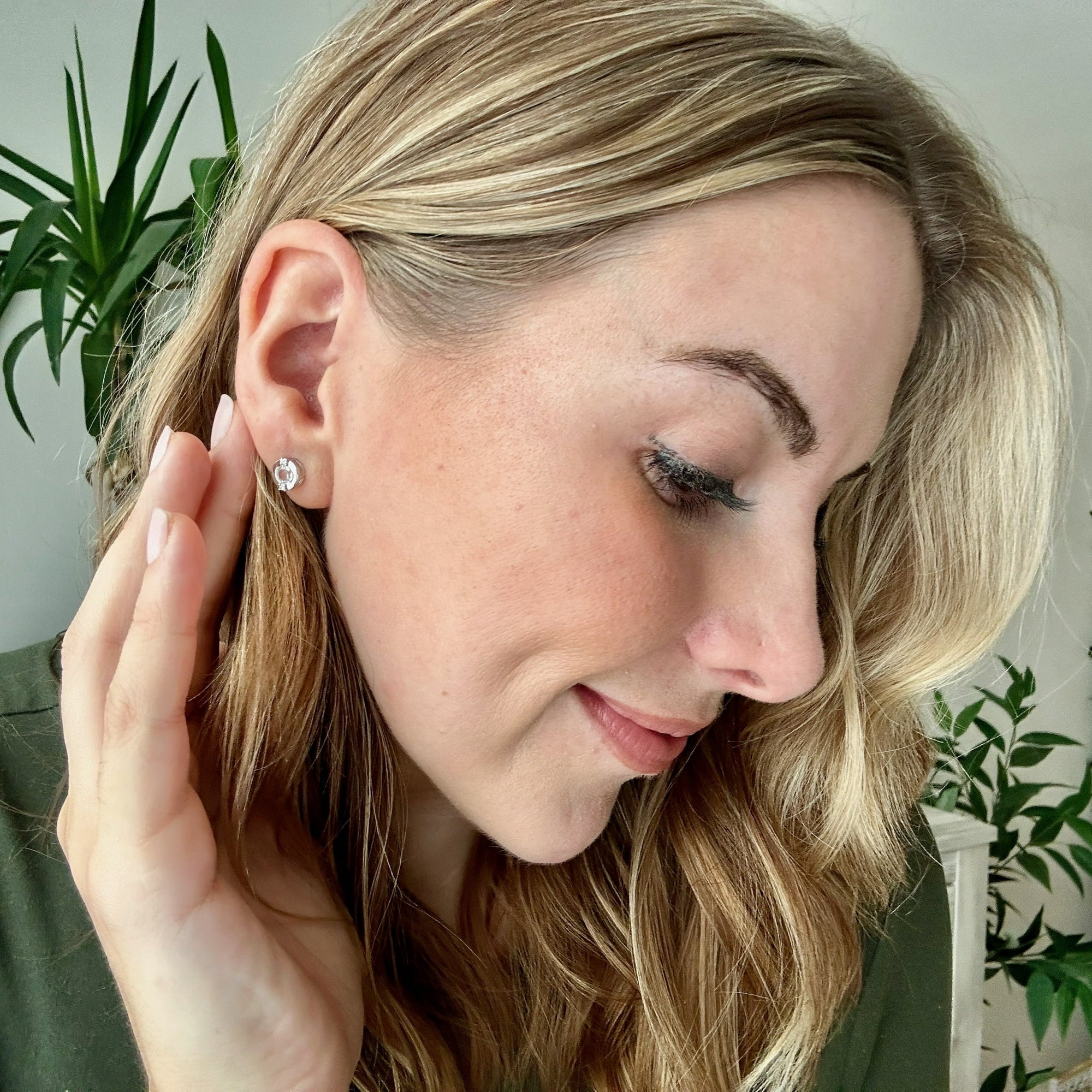 Zara 18k White Gold Plated Stud Earrings and Necklace Set with Swarovski Crystals