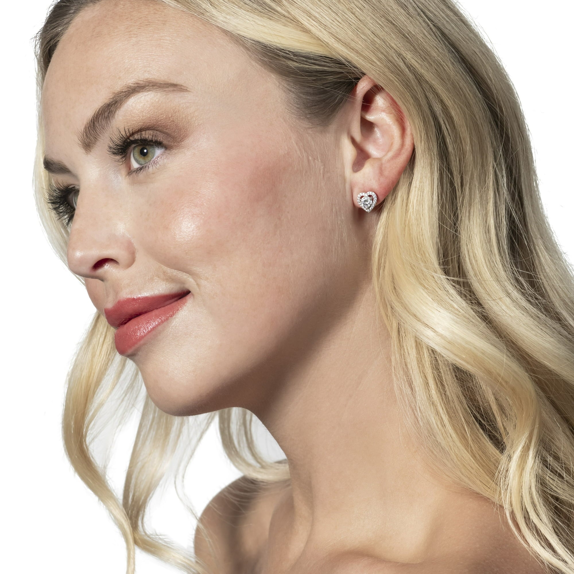 Moissanite by Cate & Chloe Briana 18k Gold Plated 925 Sterling Silver Stud Earrings 1.21tcw
