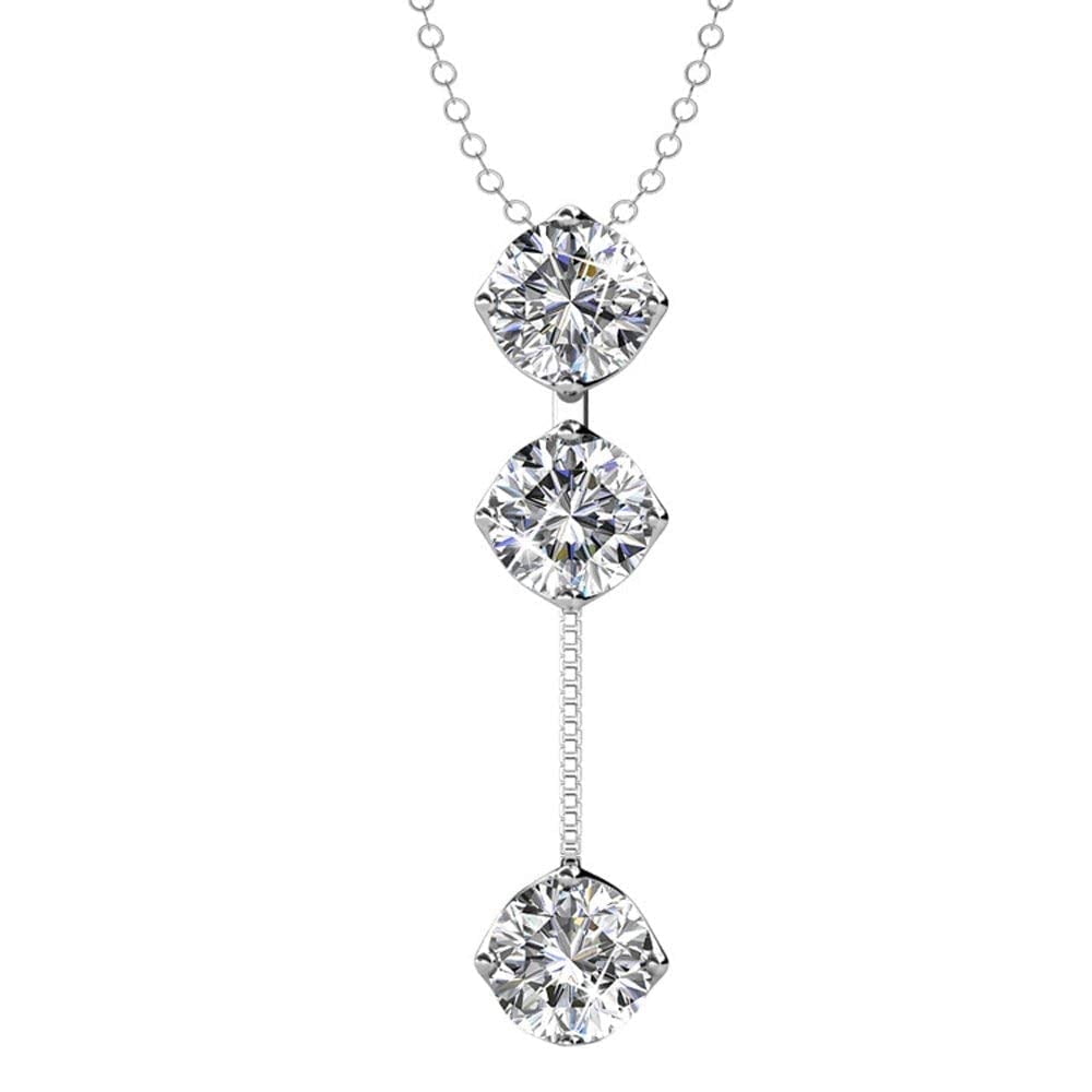 Delilah, Willow, Sloane 18k White Gold Plated Necklace for Women (3 Pair Set)
