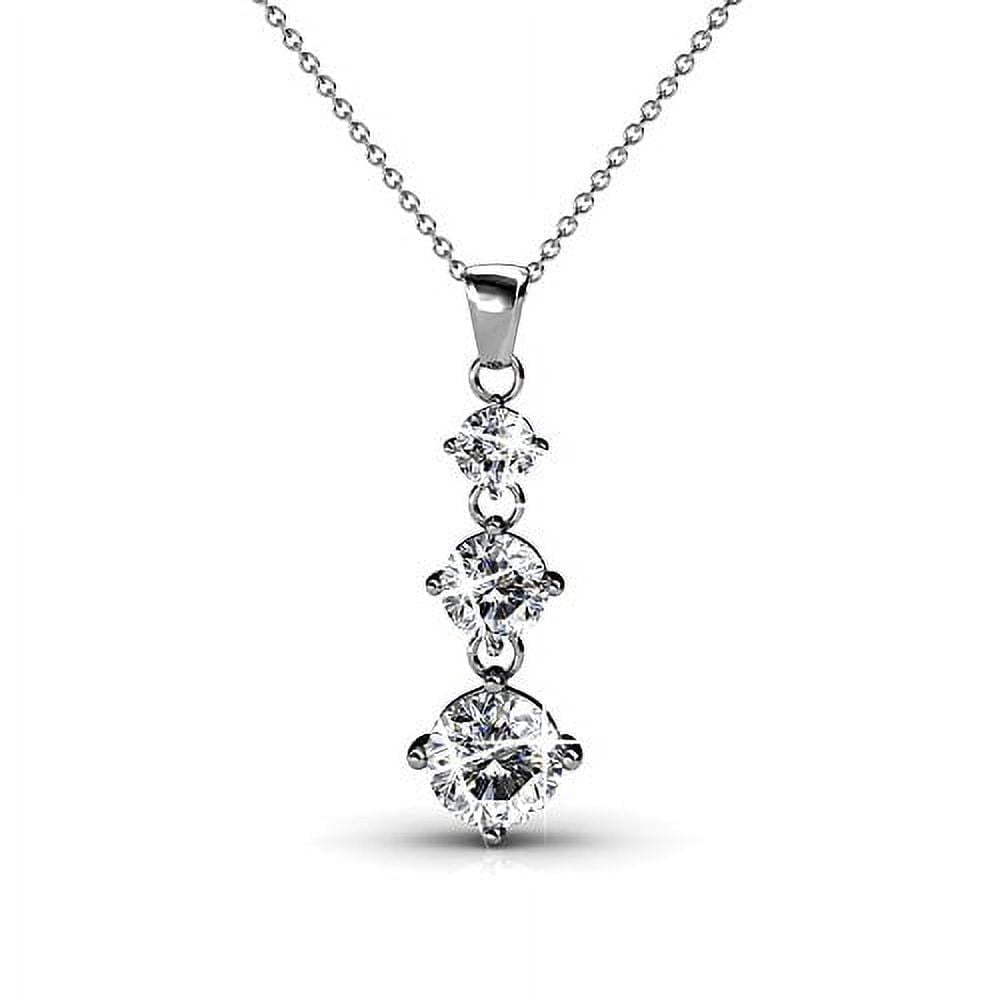 Delilah, Willow, Sloane 18k White Gold Plated Necklace for Women (3 Pair Set)