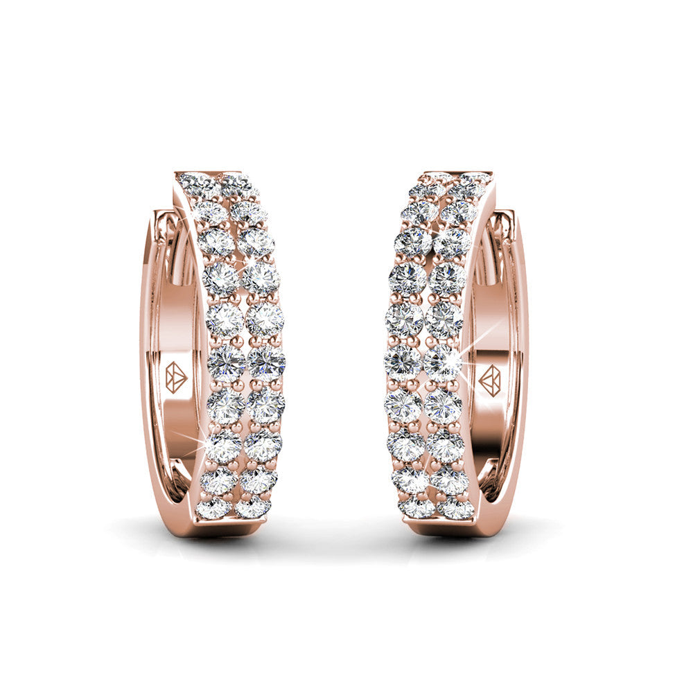 Alice 18k White Gold Plated 17mm Hoop Earrings with Swarovski Crystals