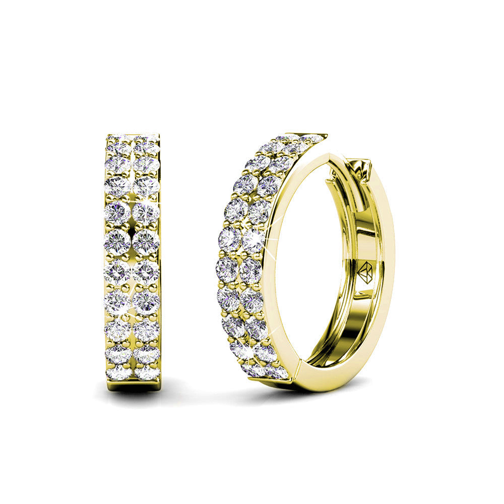 Alice 18k White Gold Plated 17mm Hoop Earrings with Swarovski Crystals