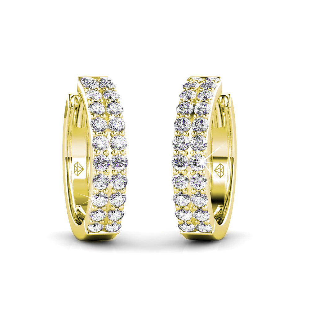 Alice 18k White Gold Plated 17mm Hoop Earrings with Swarovski Crystals