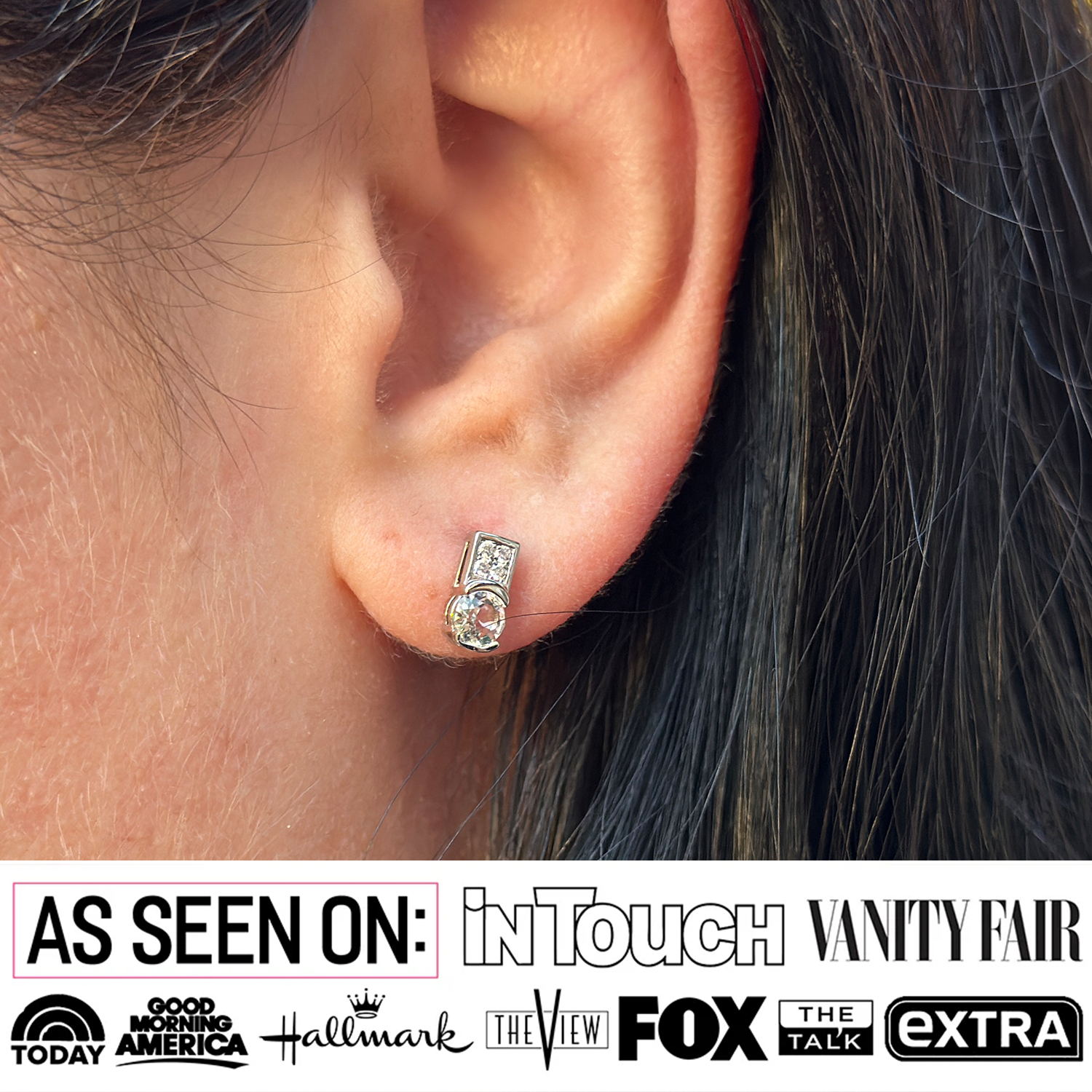 Laya 18k White Gold Plated Stud Earrings with Swarovski Crystals — Final Sale