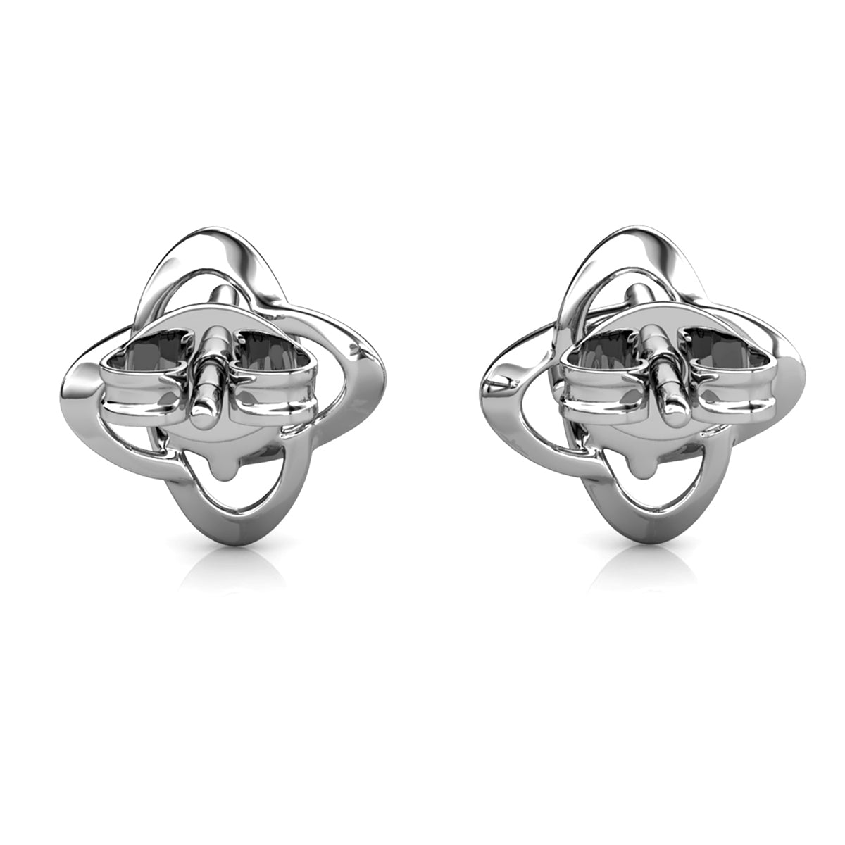 Infinity December Birthstone Blue Topaz Earrings 18k White Gold Plated Silver Birthstone Earrings with Swarovski Crystal