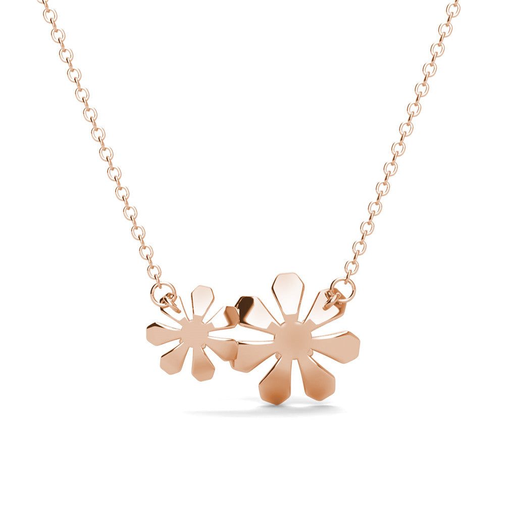 Daisy 18k White Gold Plated Flower Necklace with Swarovski Crystals