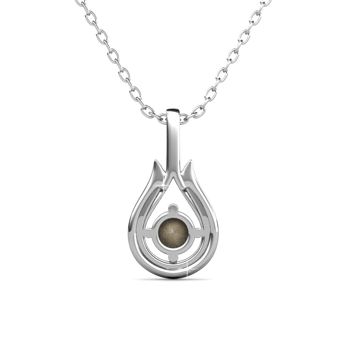 Bernadette 18k White Gold Plated Tear drop Necklace with Swarovski Crystals — Fab Fav Sale
