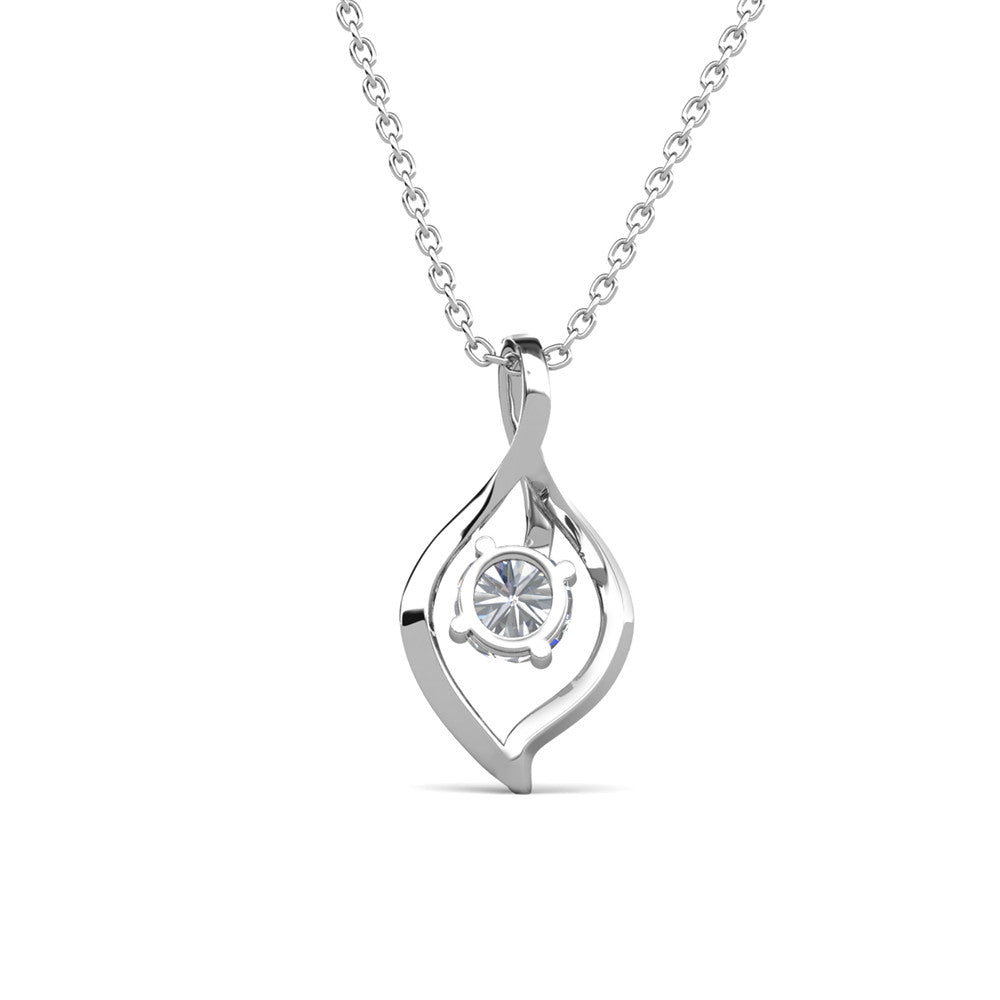 Sabrina 18k White Gold Plated Pendant Necklace with Swarovski Crystals