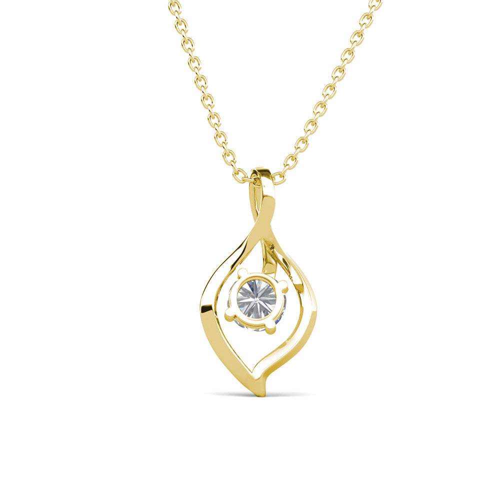 Sabrina 18k White Gold Plated Pendant Necklace with Swarovski Crystals