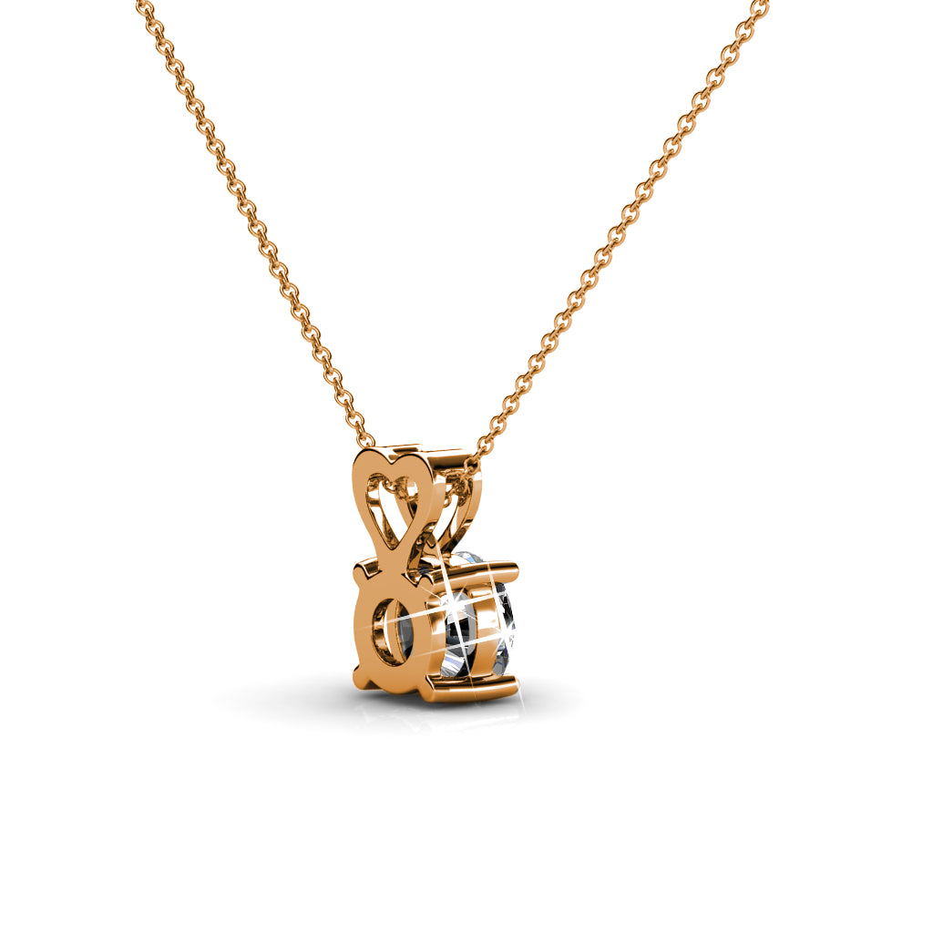 Marian 18k White Gold Plated Heart Pendant Necklace with Swarovski Crystal