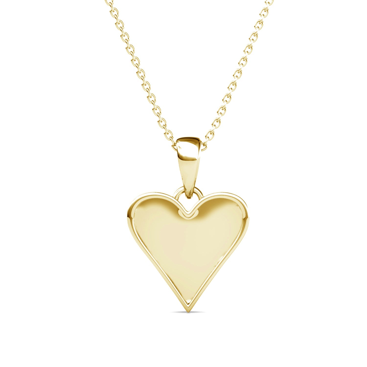 Cecilia 18k White Gold Plated Heart Pendant Necklace with Swarovski Crystals