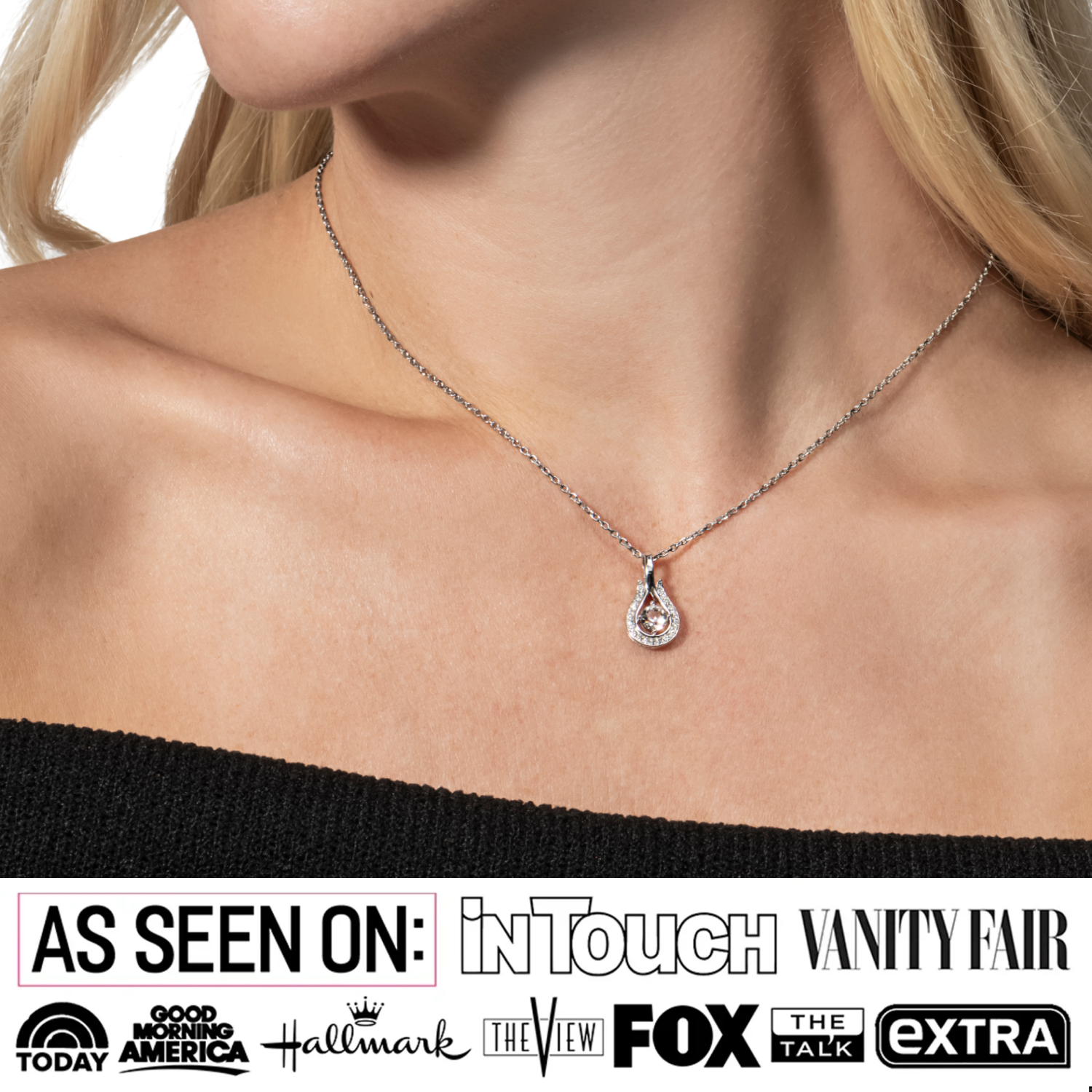Bernadette 18k White Gold Plated Tear drop Necklace with Swarovski Crystals — Fab Fav Sale