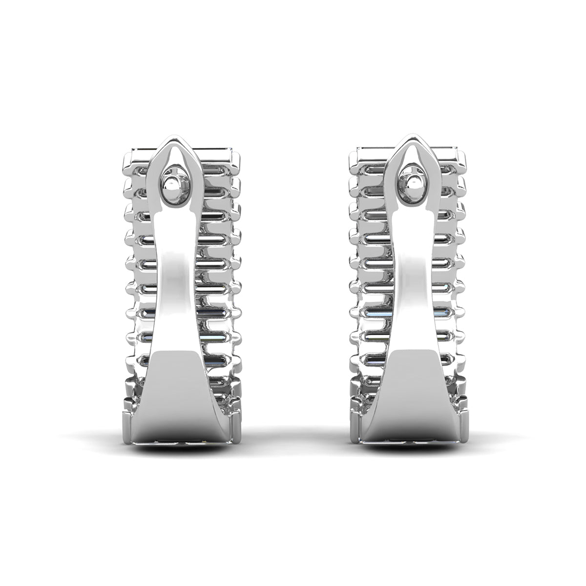 Pixie 18k White Gold Plated 17mm Hoop Earrings with Simulated Diamond Crystals