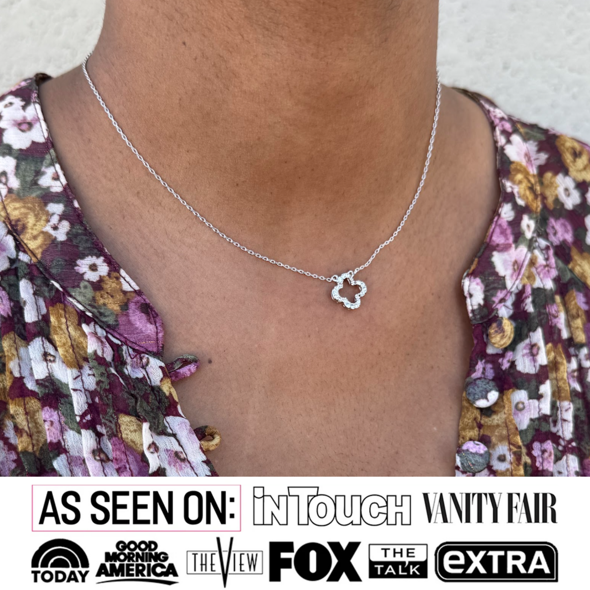 Cassandra 18k White Gold Plated Necklace with Swarovski Crystals