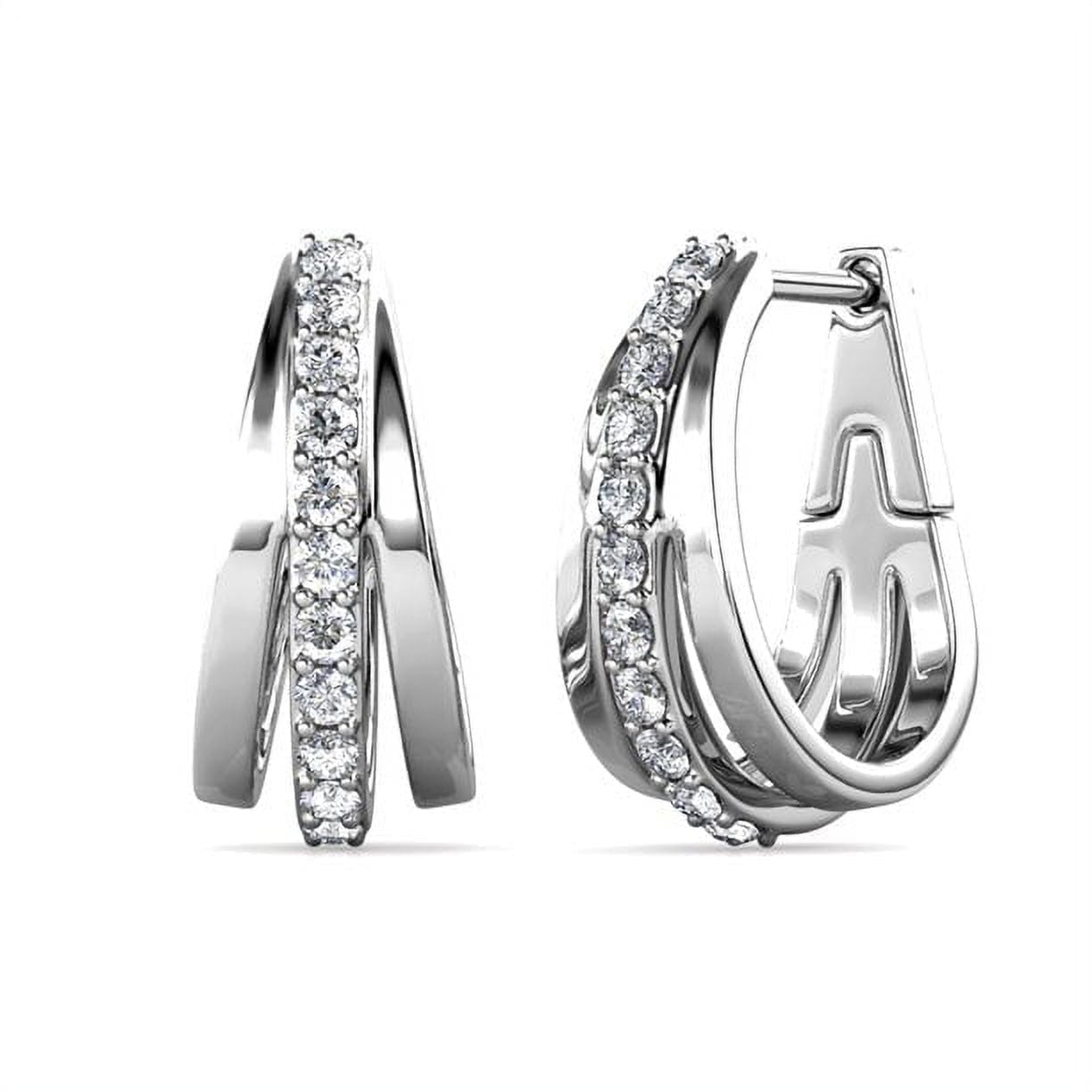 Bella 18k White Gold Necklace and Earrings Jewelry Set with Swarovski Crystals