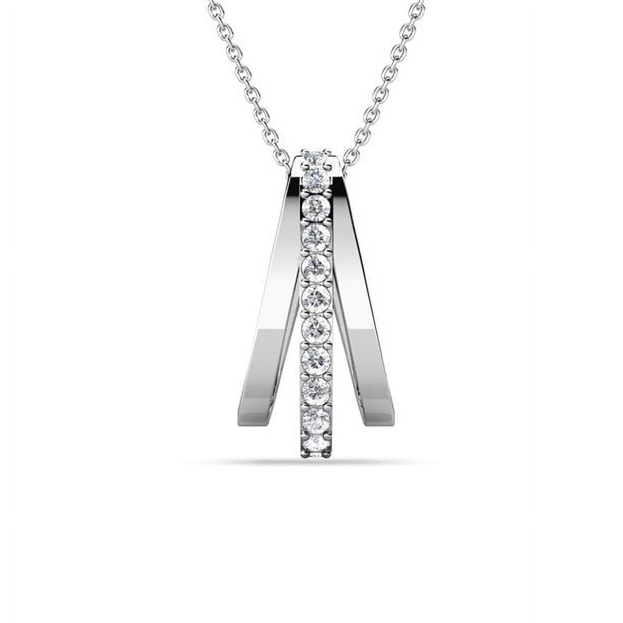 Bella 18k White Gold Necklace and Earrings Jewelry Set with Swarovski Crystals