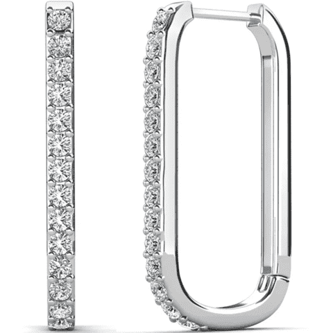 Pack of 3 - Bianca, Nadia, Lauren 18k White Gold Plated Hoop Earrings with Swarovski Crystals
