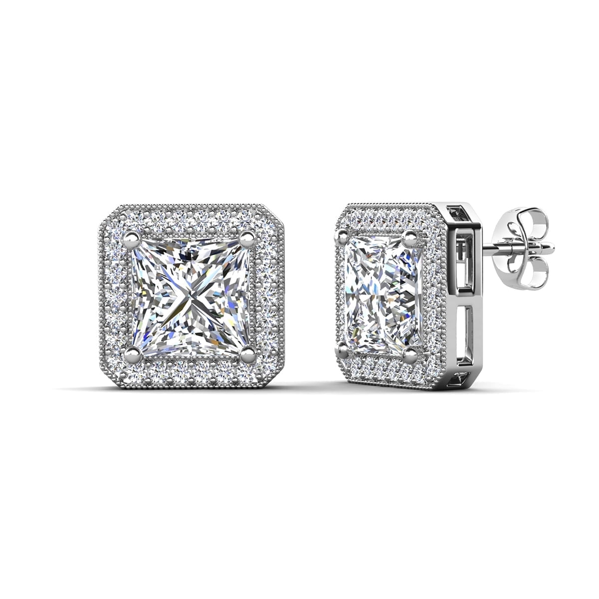 Norah, Ivy, Brooke 18k White Gold Plated Earrings for Women (3 Pair Set)