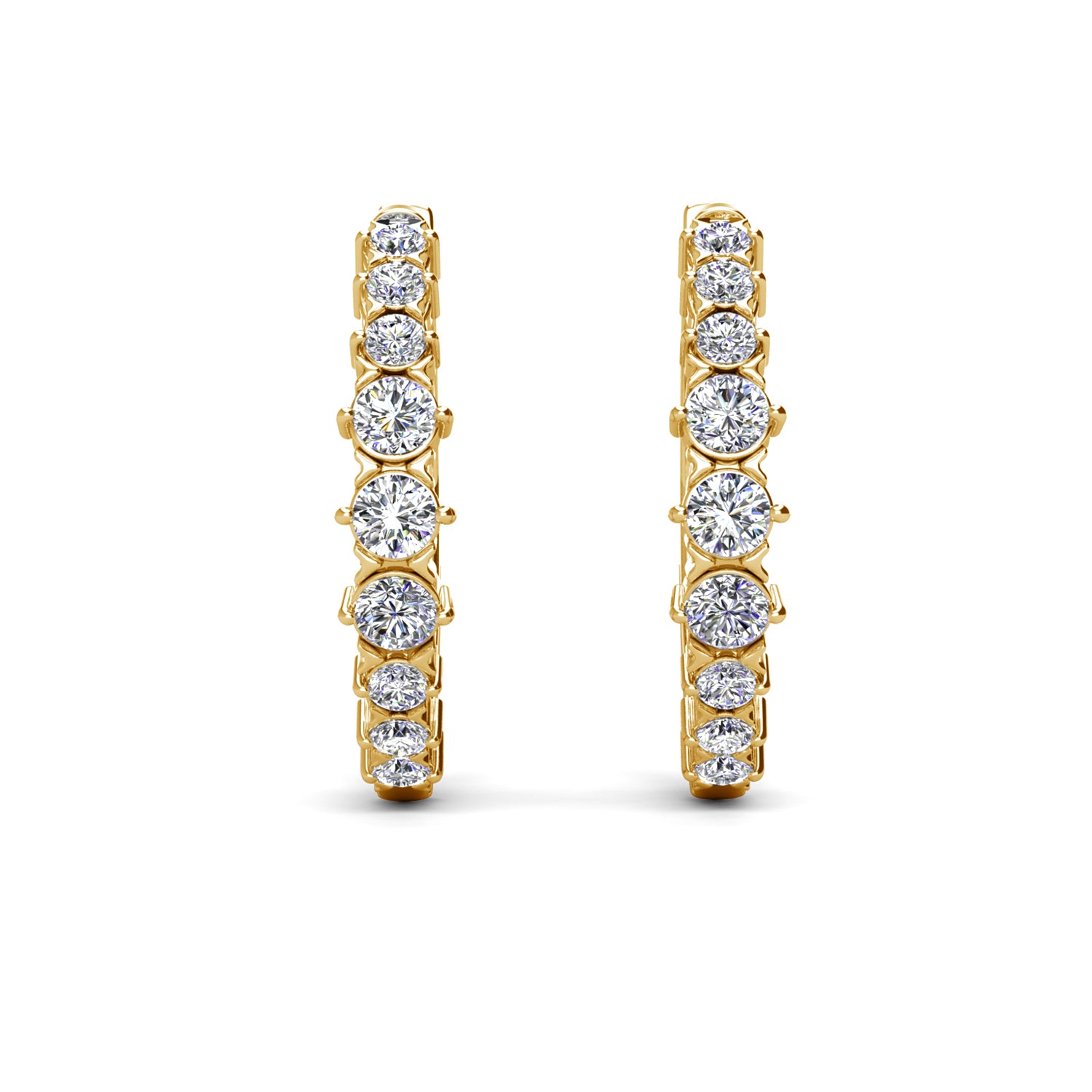 Claire 18k White Gold Plated 20mm Hoop Earrings with Swarovski Crystals