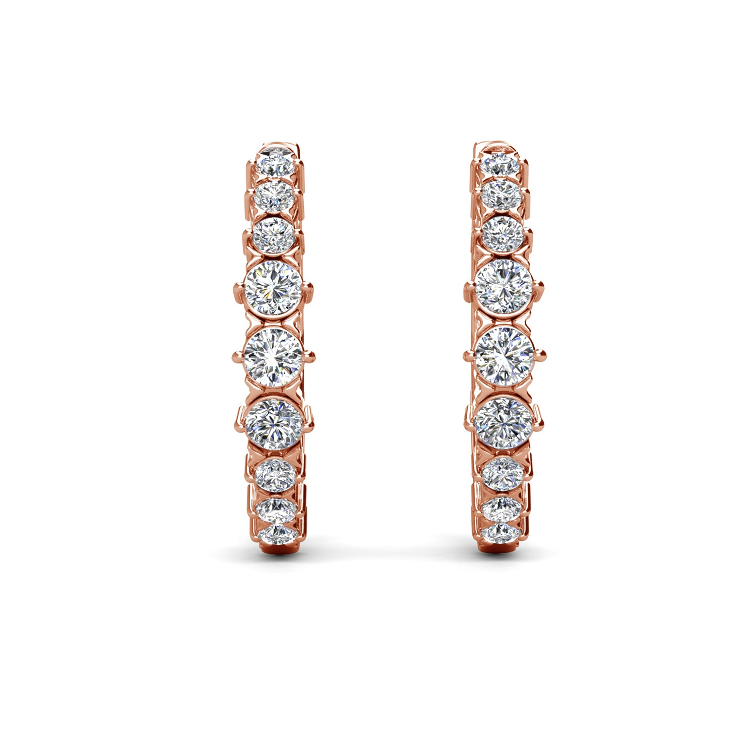 Claire 18k White Gold Plated 20mm Hoop Earrings with Swarovski Crystals