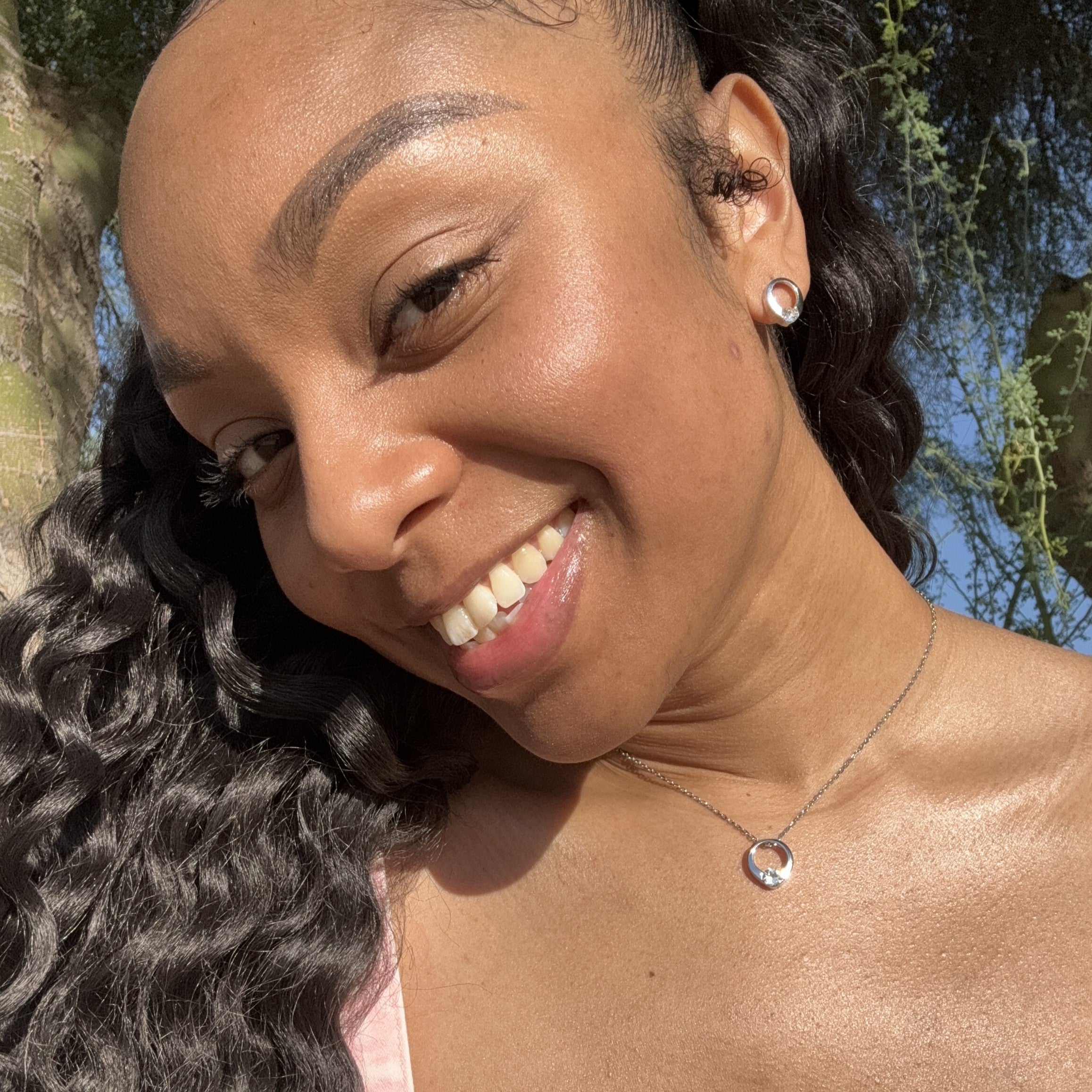 大丽花“绽放”18k 白金镀金仿真钻石水晶项链和耳环首饰套装