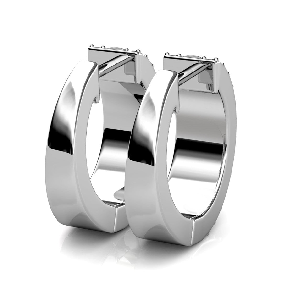 Wrenley 18k White Gold Plated 16mm Hoop Earrings with Swarovski Crystals