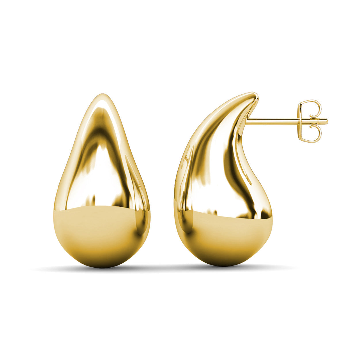 Olive 18k White Gold Plated Tear drop Stud Earrings