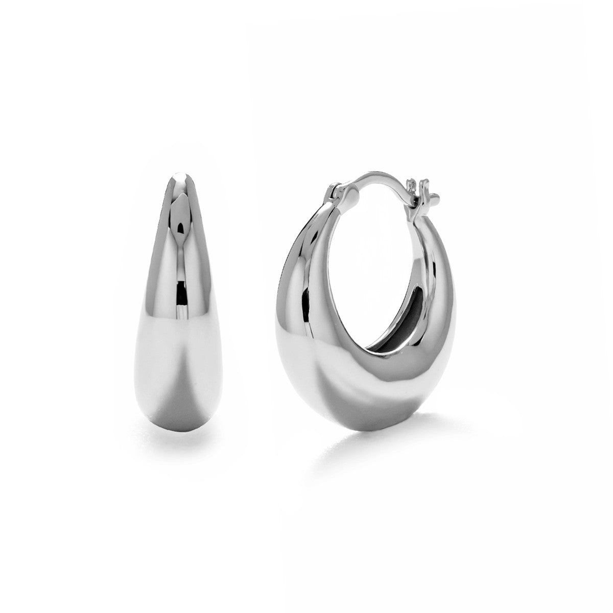 Jacqueline 18k White Gold Plated 21mm Chunky Hoop Earrings