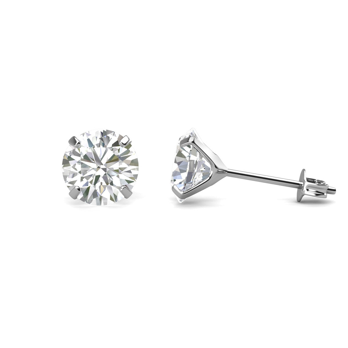 Moissanite by Cate & Chloe Vera 18k Gold Plated 925 Sterling Silver Stud Earrings 0.2tcw