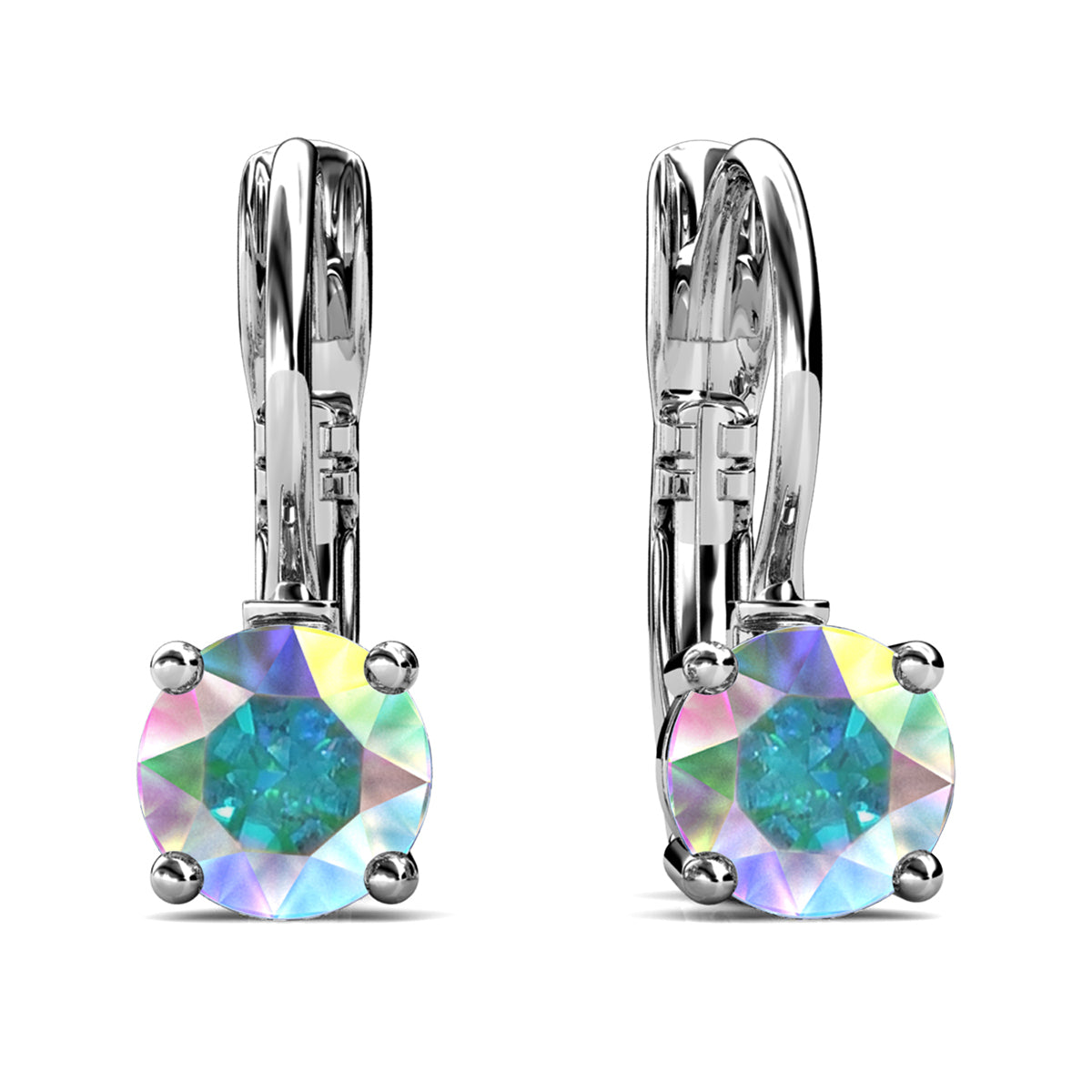 Lyric 18k White Gold Plated Drop Earrings with Swarovski Crystals — Fab Fav Sale