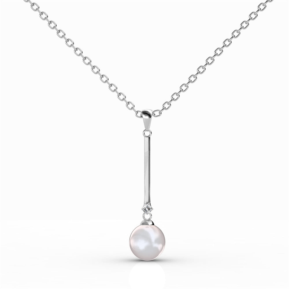 Gabrielle, Tatum, Genevieve 18k White Gold Plated Pearl Necklace for Women (3 Pair Set)