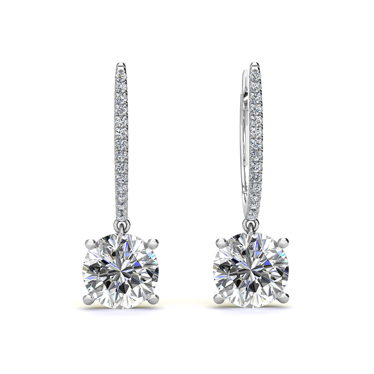 Moissanite by Cate & Chloe Finley 18k Gold Plated 925 Sterling Silver Dangle Earrings 2.13tcw
