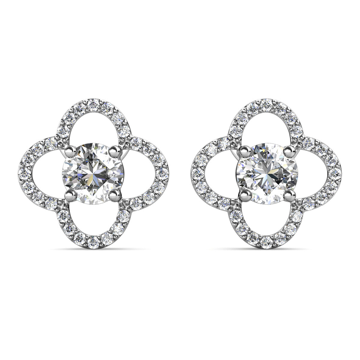 Moissanite by Cate & Chloe Charlotte 18k Gold Plated 925 Sterling Silver Stud Earrings 1.28tcw
