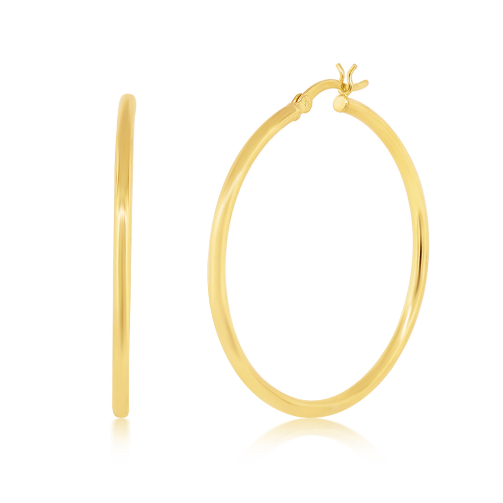 Monica 18k White Gold Plated 10mm/40mm/50mm Hoop Earrings