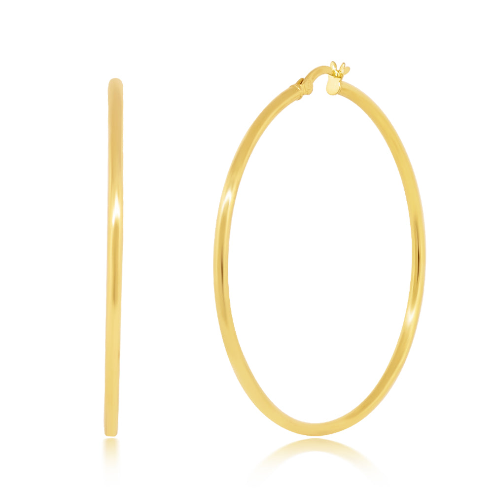 Monica 18k White Gold Plated 10mm/40mm/50mm Hoop Earrings