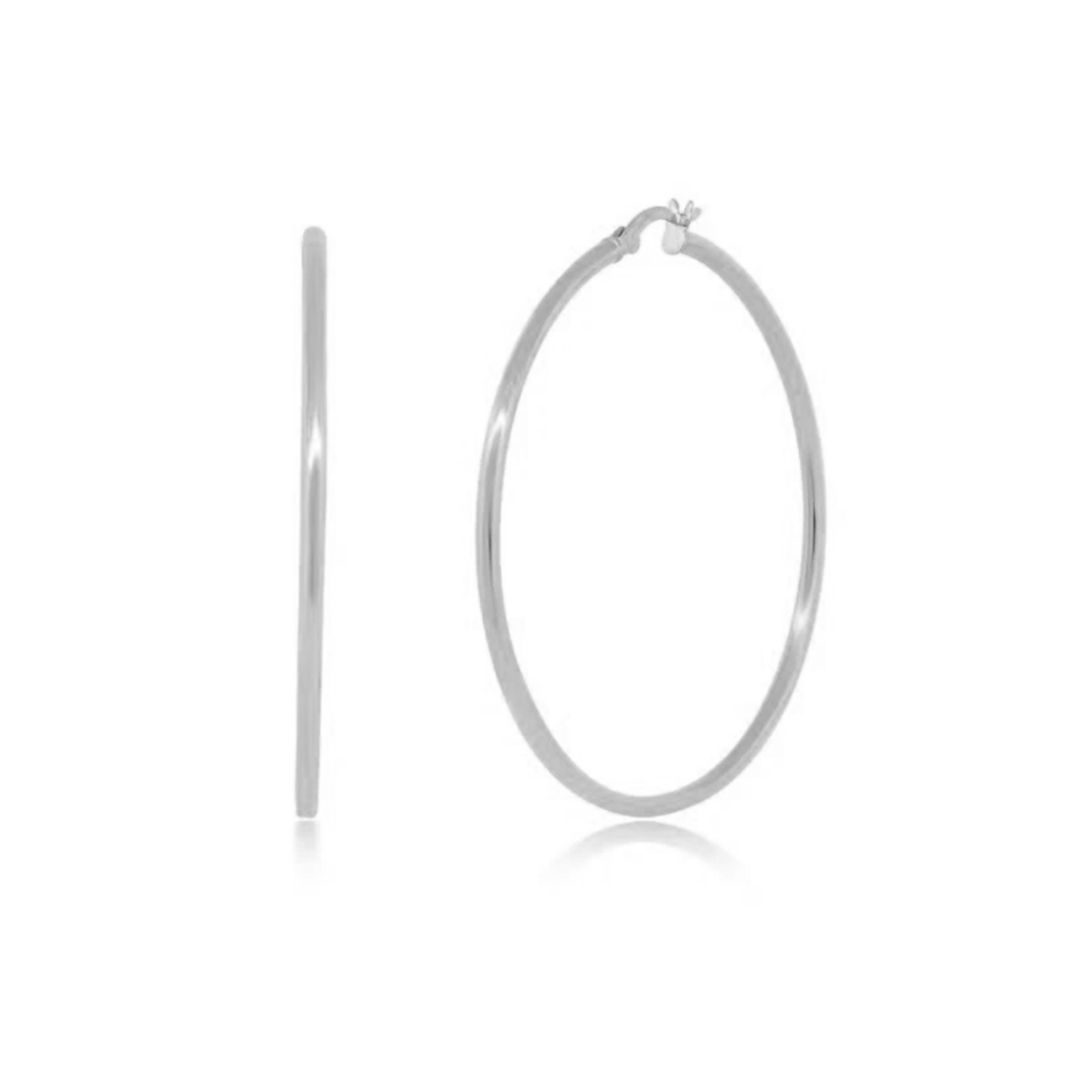 Monica 18k White Gold Plated 10mm/40mm/50mm Hoop Earrings