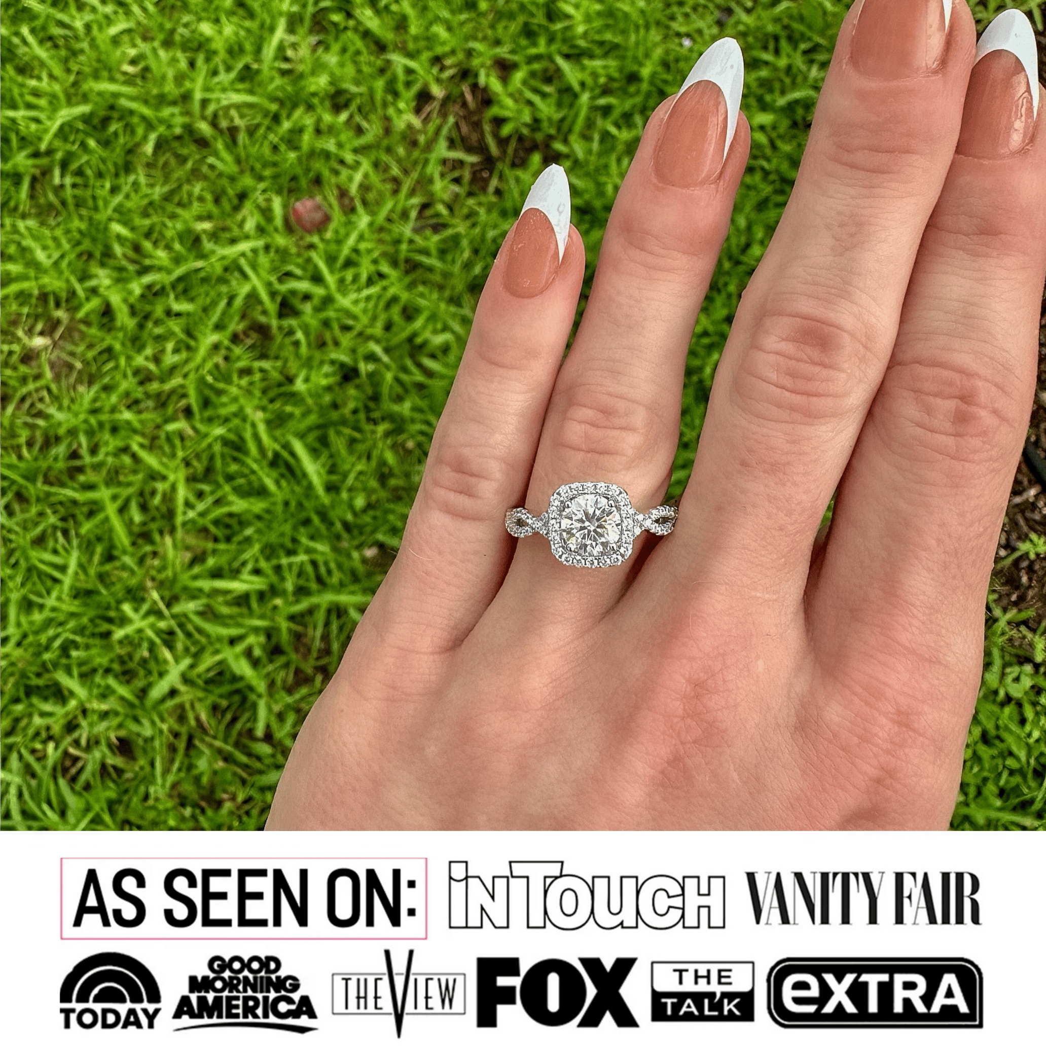 Moissanite by Cate & Chloe Octavia 1.15ctw Round Cut 925 Sterling Silver 18k White Gold Plated Forever Engagement Ring