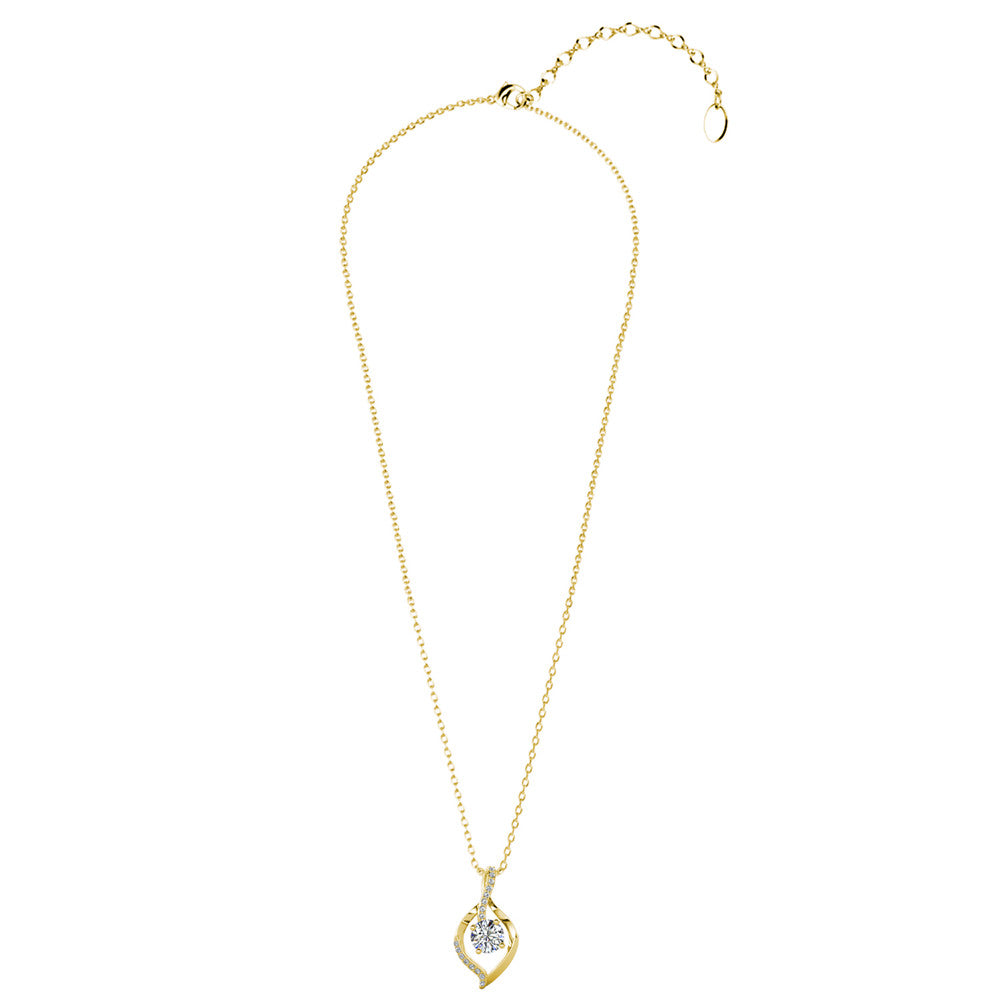 Sabrina 18k White Gold Plated Pendant Necklace with Swarovski Crystals