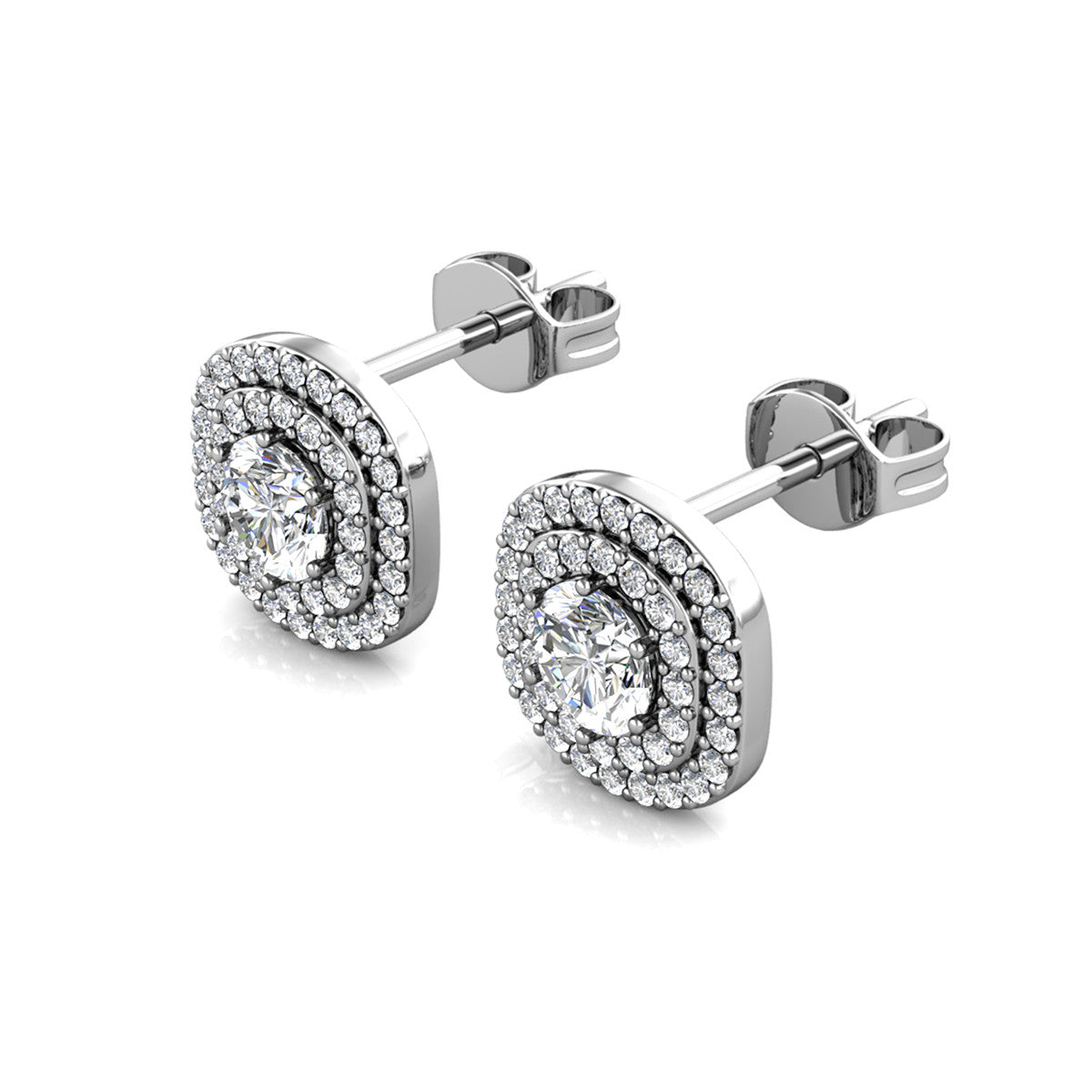 Moissanite by Cate & Chloe Lucy 18k Gold Plated 925 Sterling Silver Stud Earrings 1.0tcw