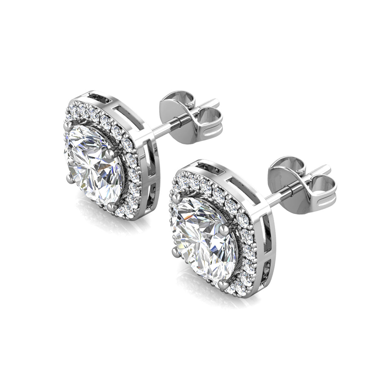 Moissanite by Cate & Chloe Hannah 18k Gold Plated 925 Sterling Silver Stud Earrings 1.16tcw