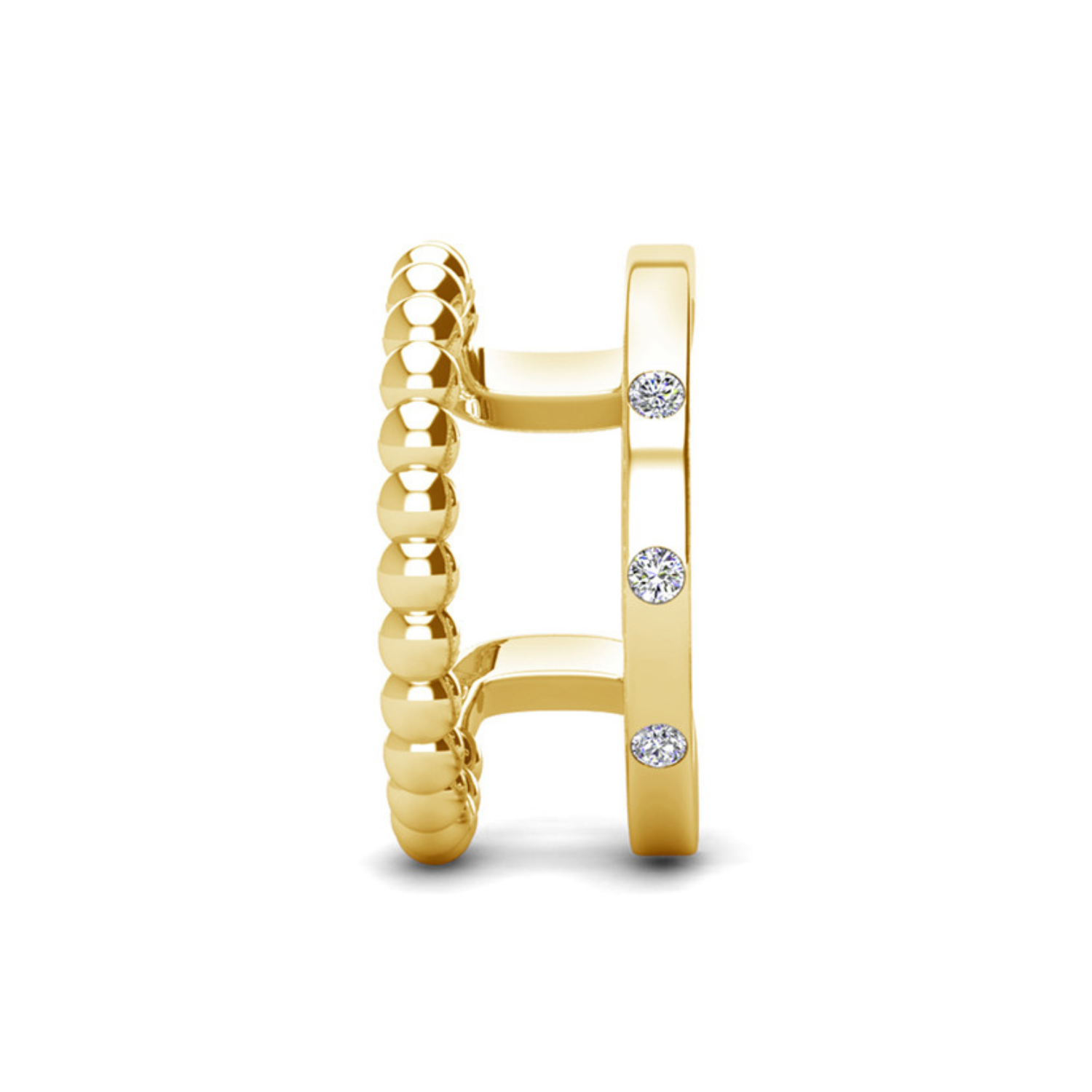 Sasha and Gloria 18k White Gold Plated 10mm Hoop Ear Cuffs with Swarovski Crystals (2 Pair Set)