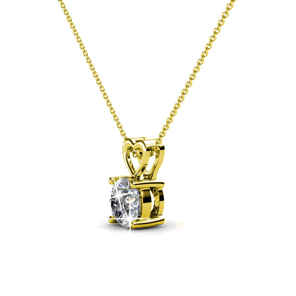 Marian 18k White Gold Plated Heart Pendant Necklace with Swarovski Crystal