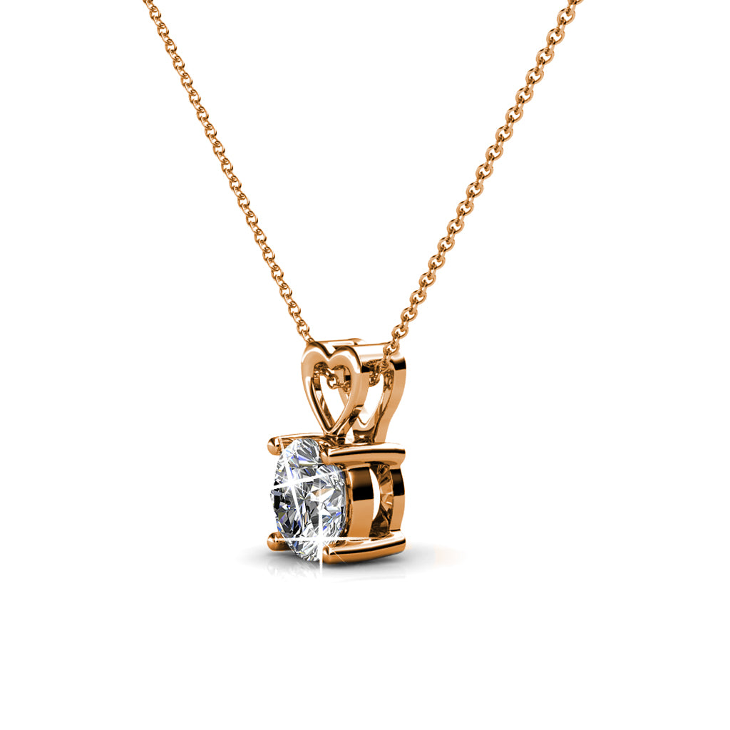 Marian 18k White Gold Plated Heart Pendant Necklace with Swarovski Crystal