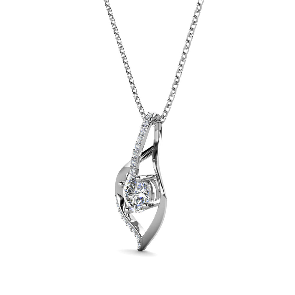 Sabrina 18k White Gold Plated Pendant Necklace with Swarovski Crystals