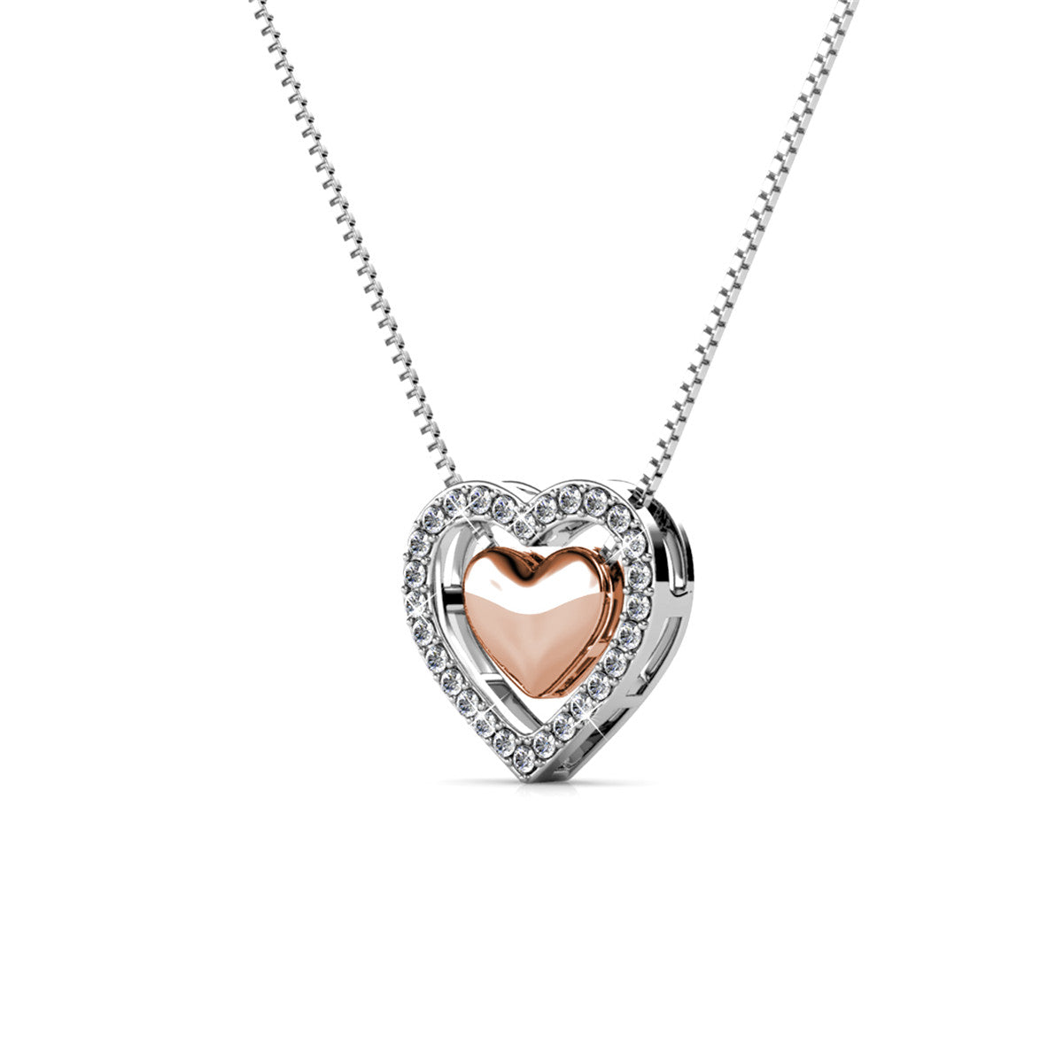 Zendaya 18k White Gold Plated Heart Necklace